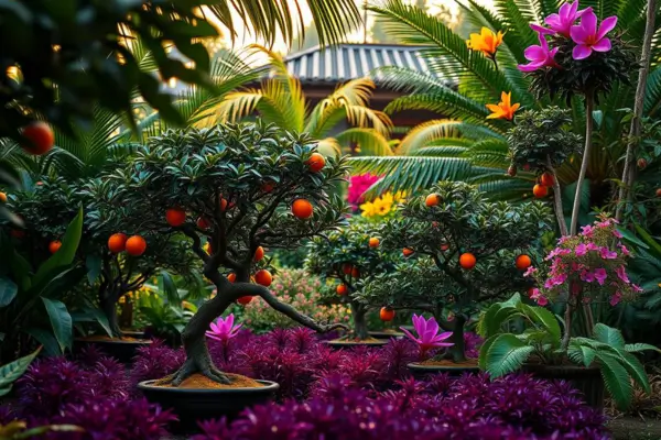 Planejamento Sazonal de Técnicas em Bonsais de Laranjeira Kinkan Plantados em Jardins Tropicais Abertos