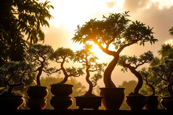 Ciclo Produtivo em Bonsais de Espécies Tropicais Plantados em Vasos de Cerâmica no Clima Úmido de Meados de Verão
