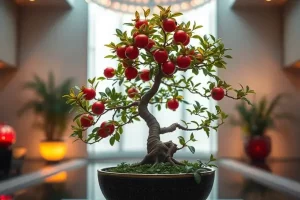 Aplicação de Estresse Bonsaístico em Romã Frutífera para Estimular Produção Estética em Vasos Pequenos para Ambientes Interno