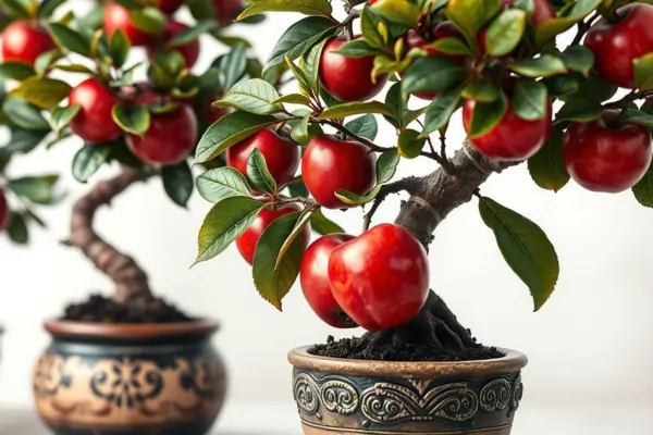 Bonsais de Macieiras Gala para Cultivo em Climas Temperados com Outonos Curtos e Alta Insolação